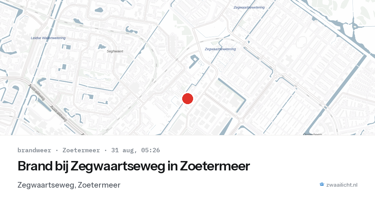 Brand bij Zegwaartseweg in Zoetermeer — 31 aug 2026