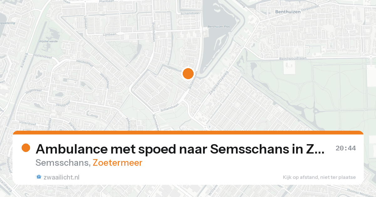 Ambulance met spoed naar Semsschans in Zoetermeer — 25 aug 2026