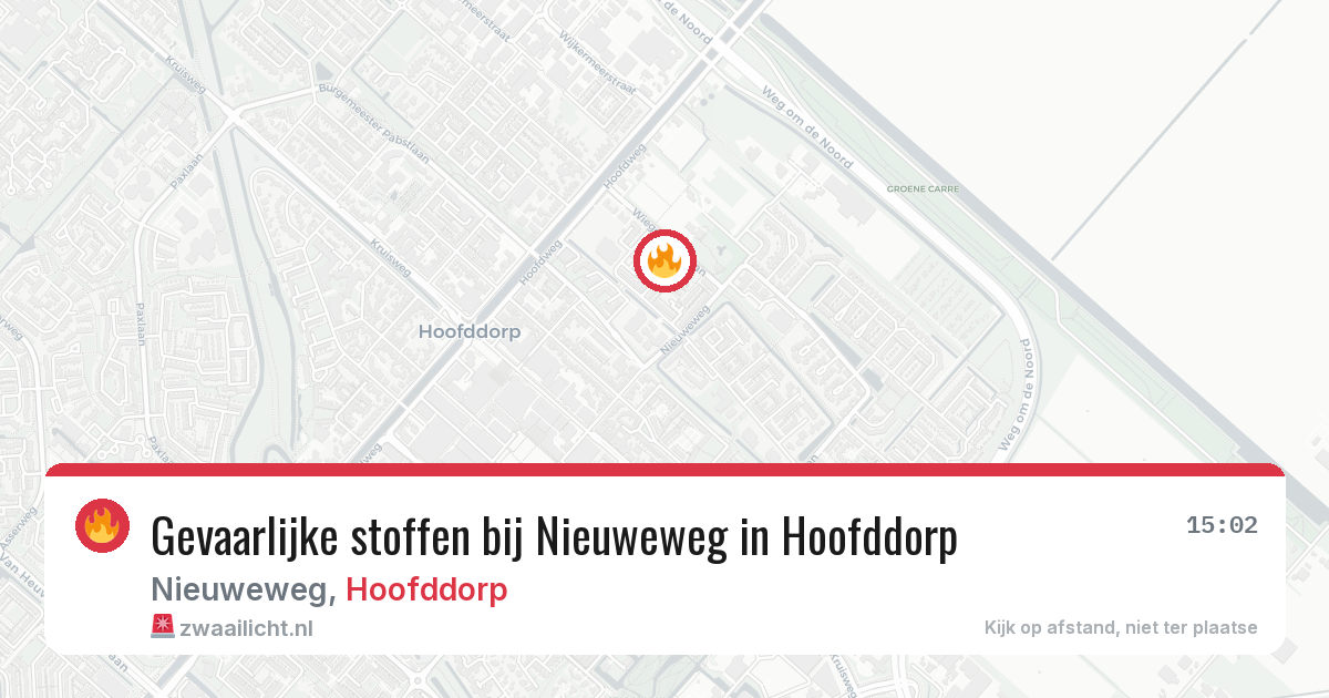 Gevaarlijke stoffen bij Nieuweweg in Hoofddorp — 30 mrt 2026