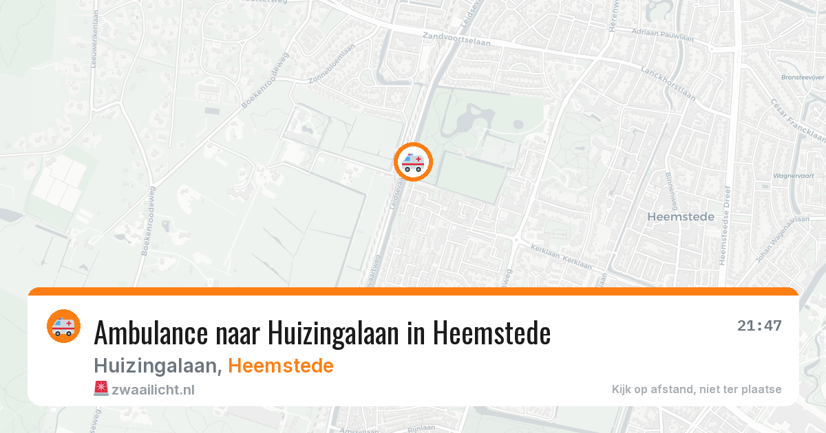 Ambulance naar Huizingalaan in Heemstede — 20 jun 2026
