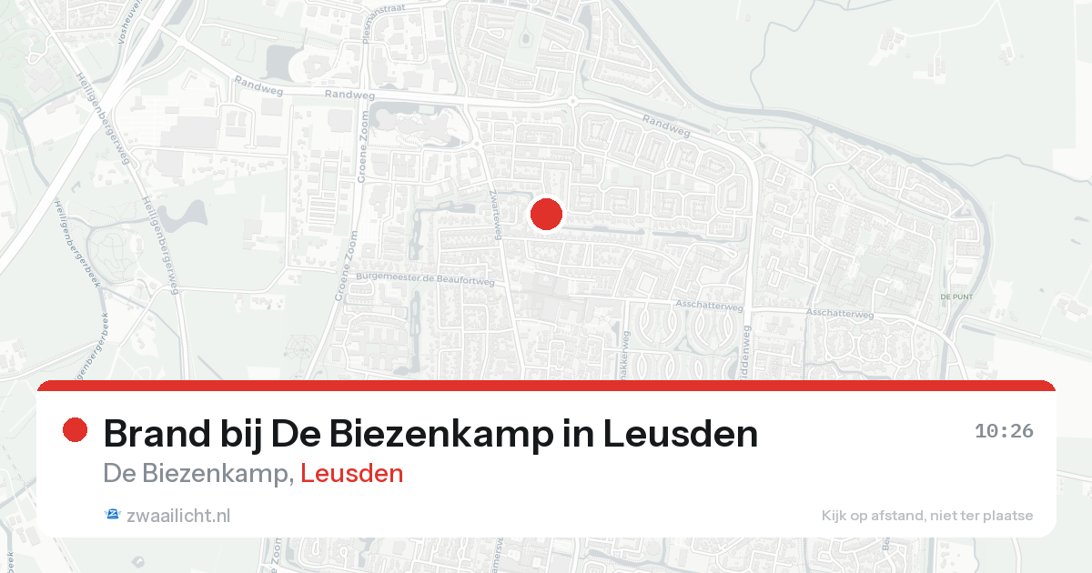 Brand bij De Biezenkamp in Leusden — 17 aug 2026