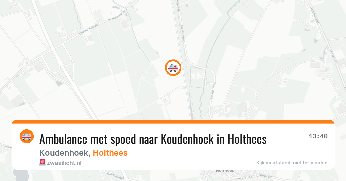Ambulance met spoed naar Koudenhoek in Holthees — 30 mei 2026