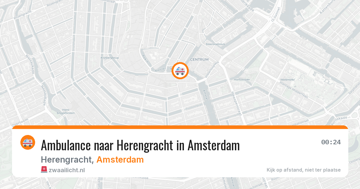 Ambulance naar Herengracht in Amsterdam — 24 jun 2026