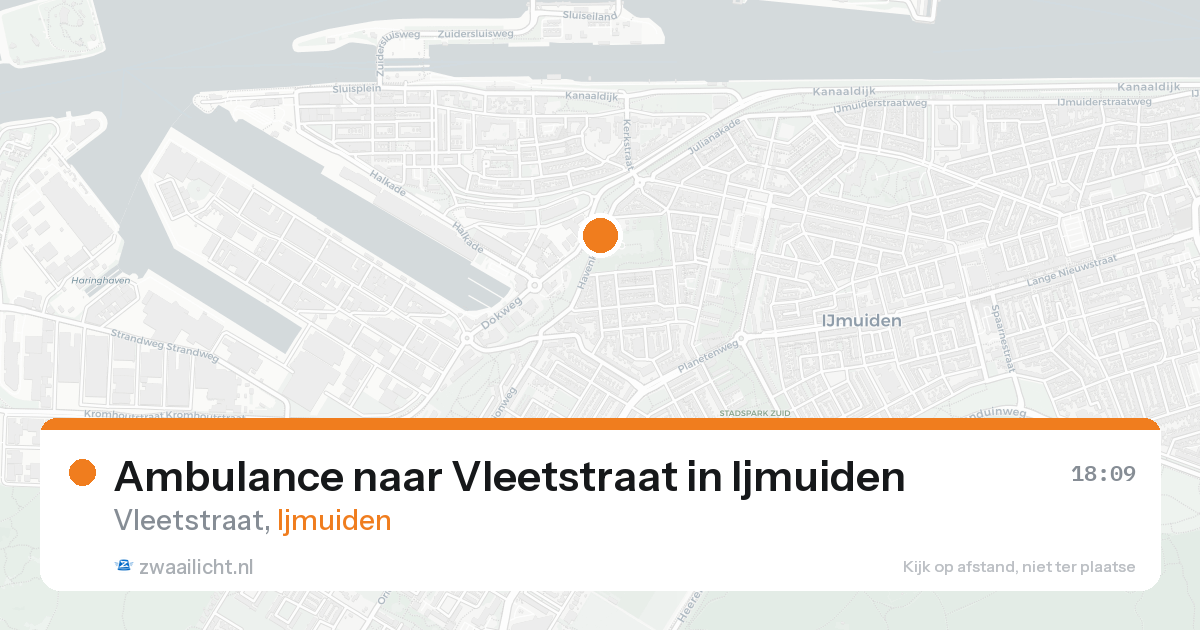 Ambulance naar Vleetstraat in Ijmuiden — 23 aug 2026