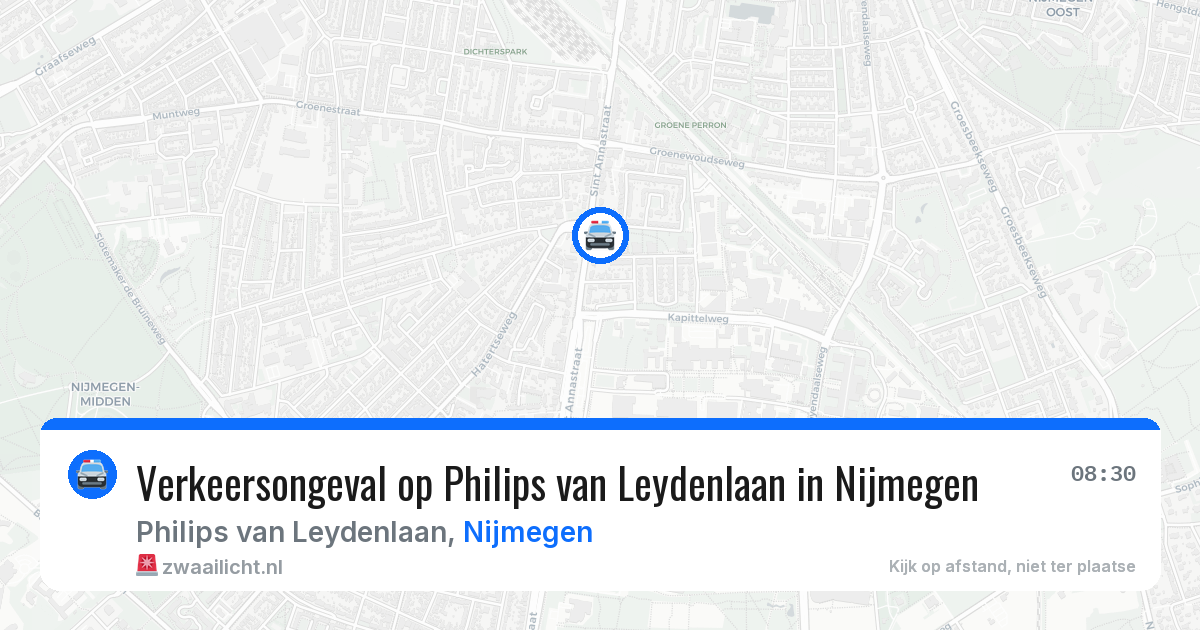 Verkeersongeval op Philips van Leydenlaan in Nijmegen — 11 jun 2026