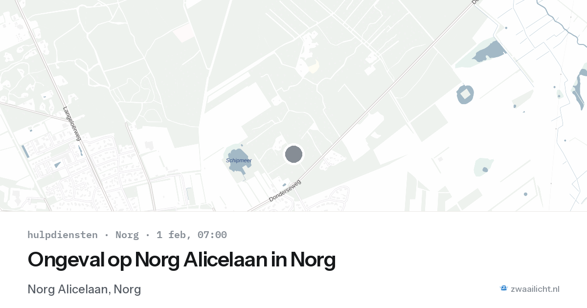 Ongeval op Norg Alicelaan in Norg — 1 feb 2026