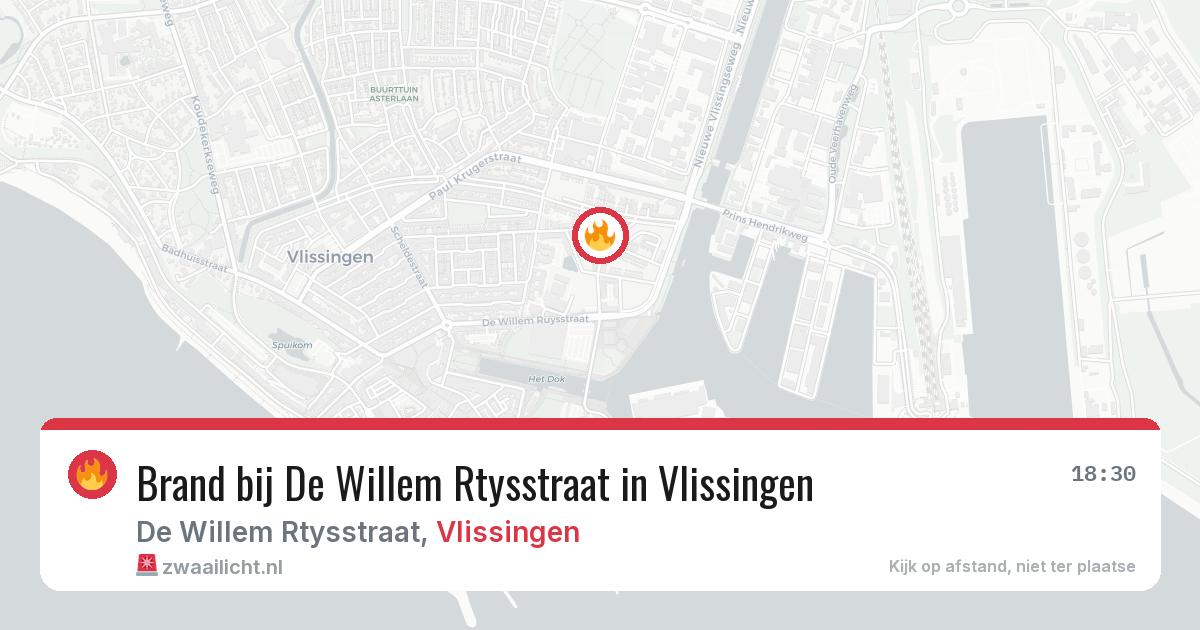Brand bij De Willem Rtysstraat in Vlissingen — 20 jun 2026