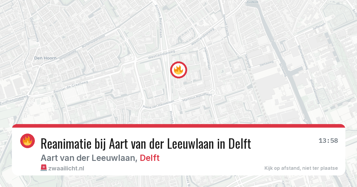 Reanimatie bij Aart van der Leeuwlaan in Delft — 27 mei 2026