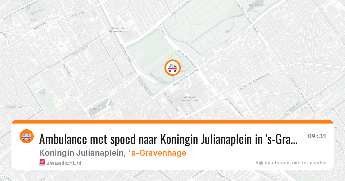 Ambulance met spoed naar Koningin Julianaplein in 's-Gravenhage — 11 mei 2026