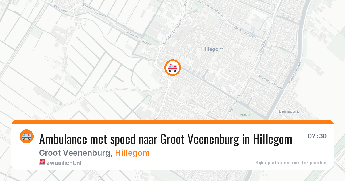 Ambulance met spoed naar Groot Veenenburg in Hillegom — 24 apr 2026