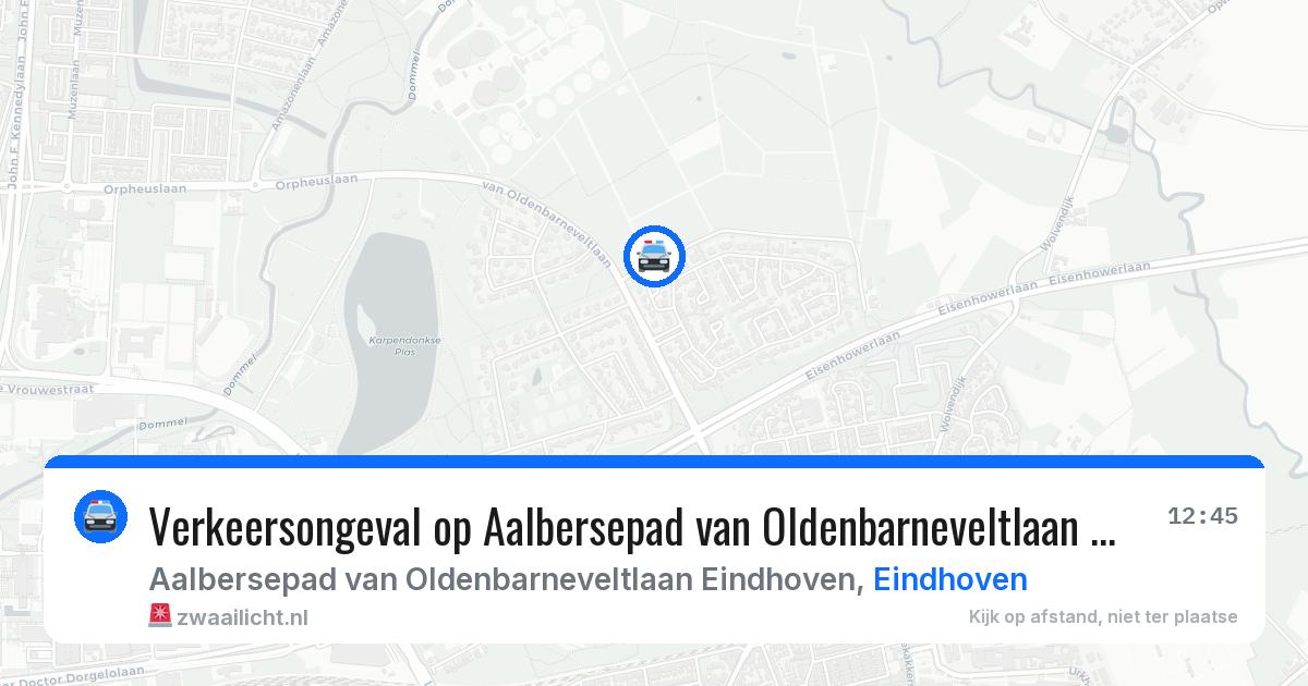 Verkeersongeval op Aalbersepad van Oldenbarneveltlaan Eindhoven in Eindhoven — 15 jul 2026