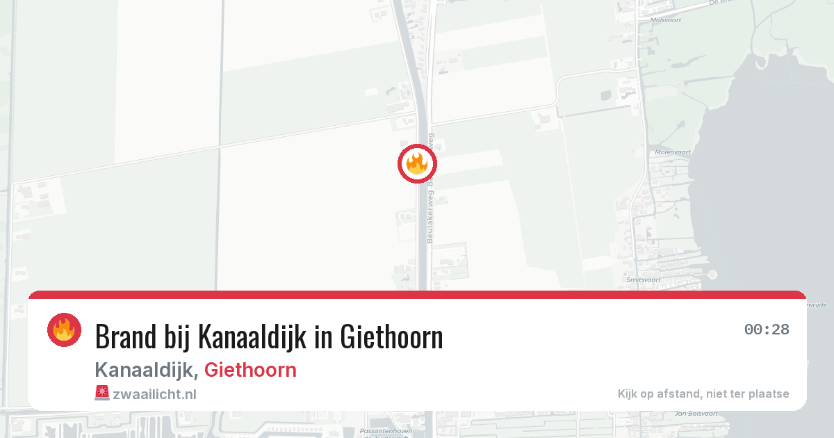 Brand bij Kanaaldijk in Giethoorn — 19 jun 2026