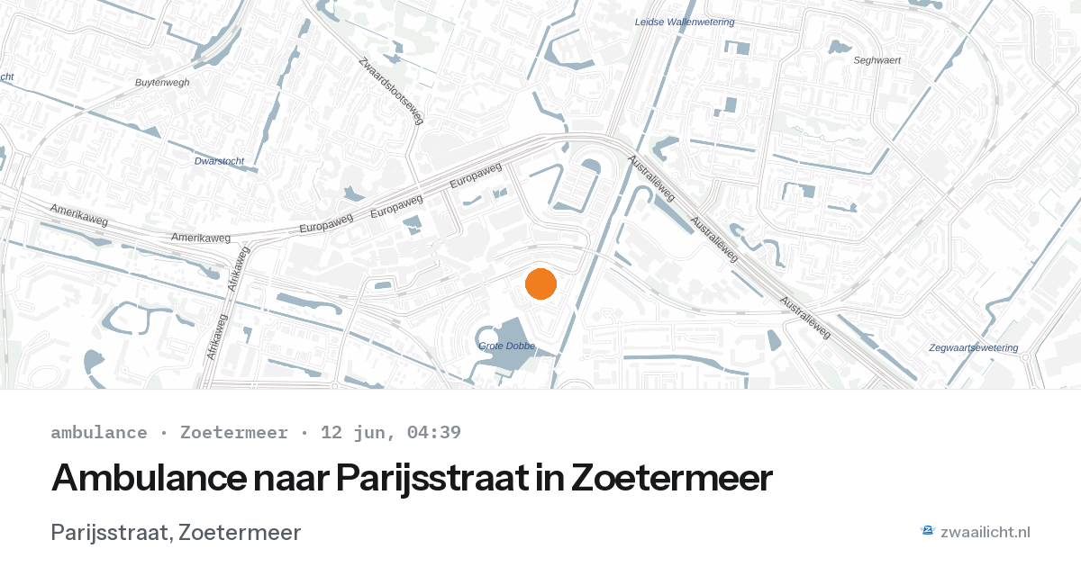 Ambulance naar Parijsstraat in Zoetermeer — 12 jun 2026