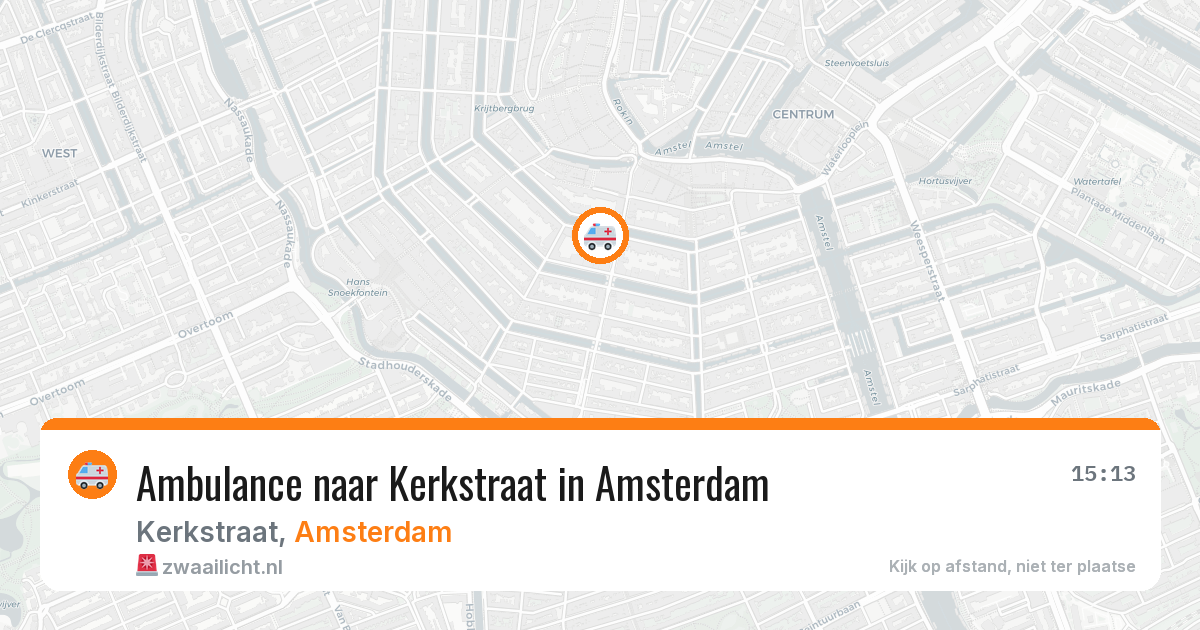 Ambulance naar Kerkstraat in Amsterdam — 13 aug 2026