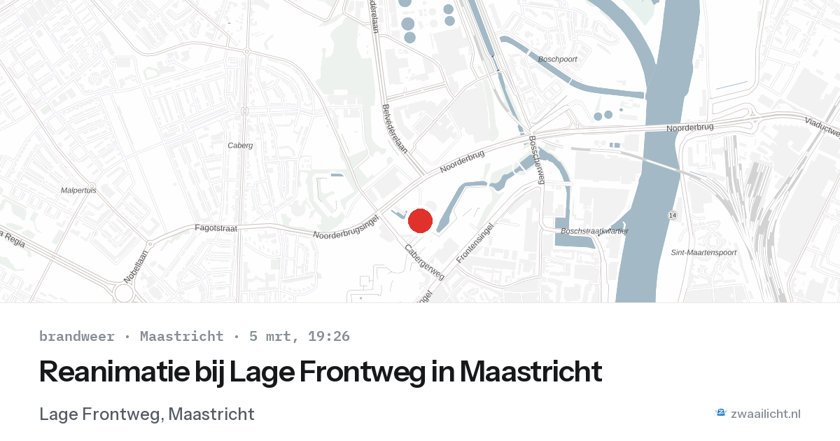 Reanimatie bij Lage Frontweg in Maastricht — 5 mrt 2026