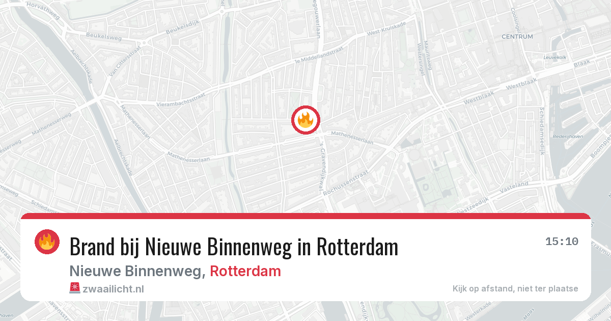 Brand bij Nieuwe Binnenweg in Rotterdam — 11 aug 2026