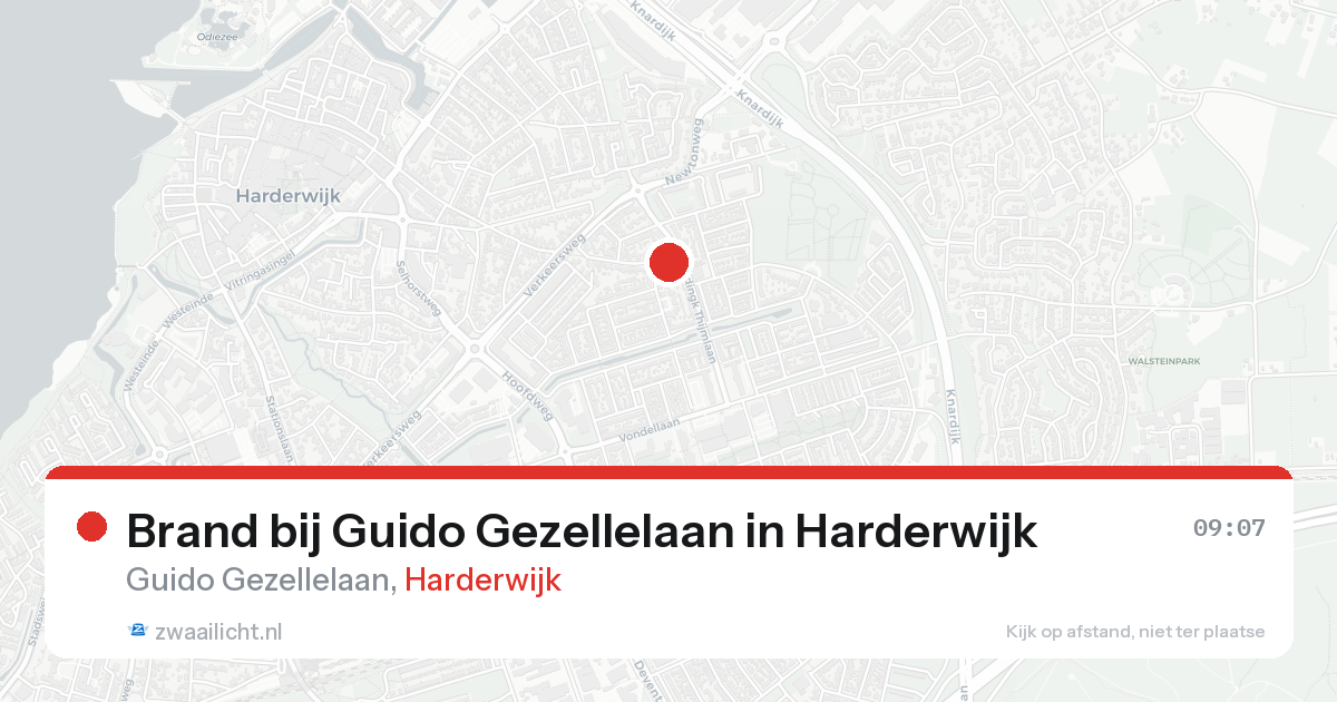 Brand bij Guido Gezellelaan in Harderwijk — 25 aug 2026