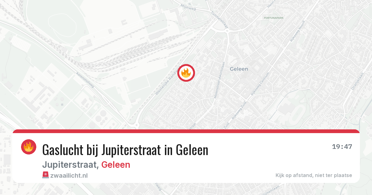 Gaslucht bij Jupiterstraat in Geleen — 16 jun 2026