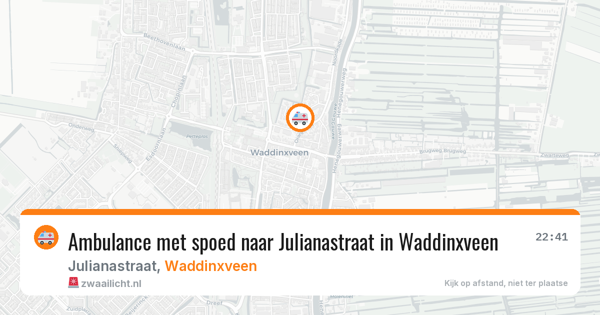 Ambulance met spoed naar Julianastraat in Waddinxveen — 29 mei 2026