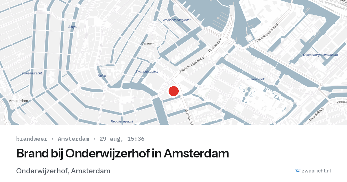 Brand bij Onderwijzerhof in Amsterdam — 29 aug 2026
