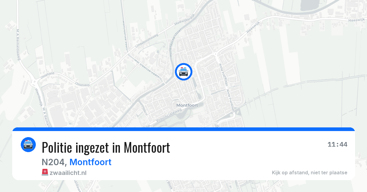 Politie ingezet in Montfoort — 16 jun 2026 | 🚨 Zwaailicht.nl