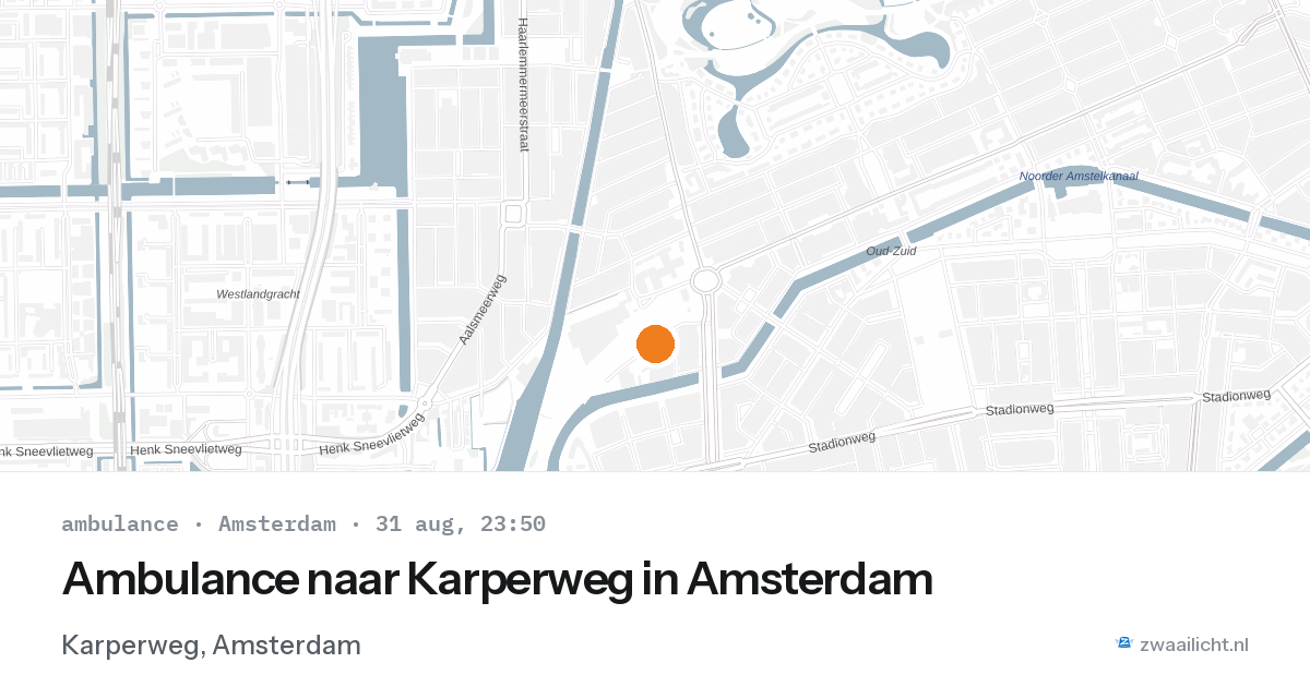 Ambulance naar Karperweg in Amsterdam — 31 aug 2026
