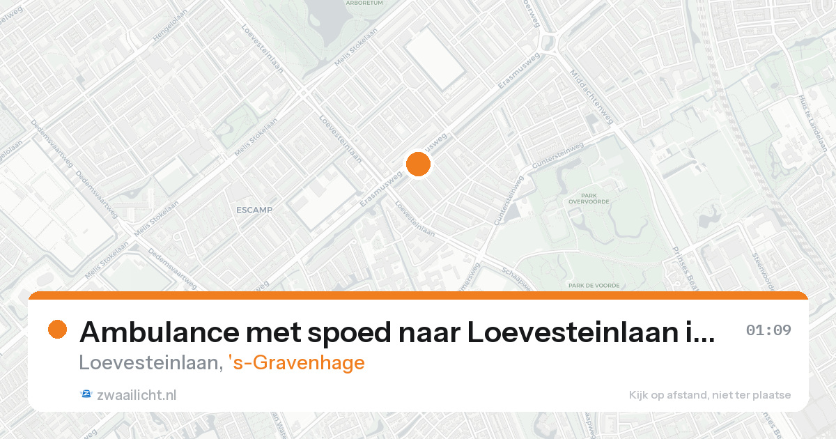 Ambulance met spoed naar Loevesteinlaan in 's-Gravenhage — 10 mei 2026