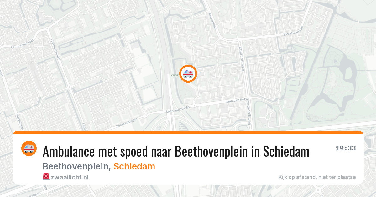 Ambulance met spoed naar Beethovenplein in Schiedam — 26 jun 2026