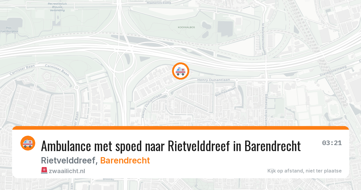 Ambulance met spoed naar Rietvelddreef in Barendrecht — 28 jun 2026