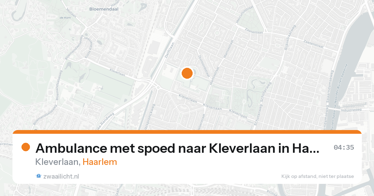 Ambulance met spoed naar Kleverlaan in Haarlem — 23 aug 2026