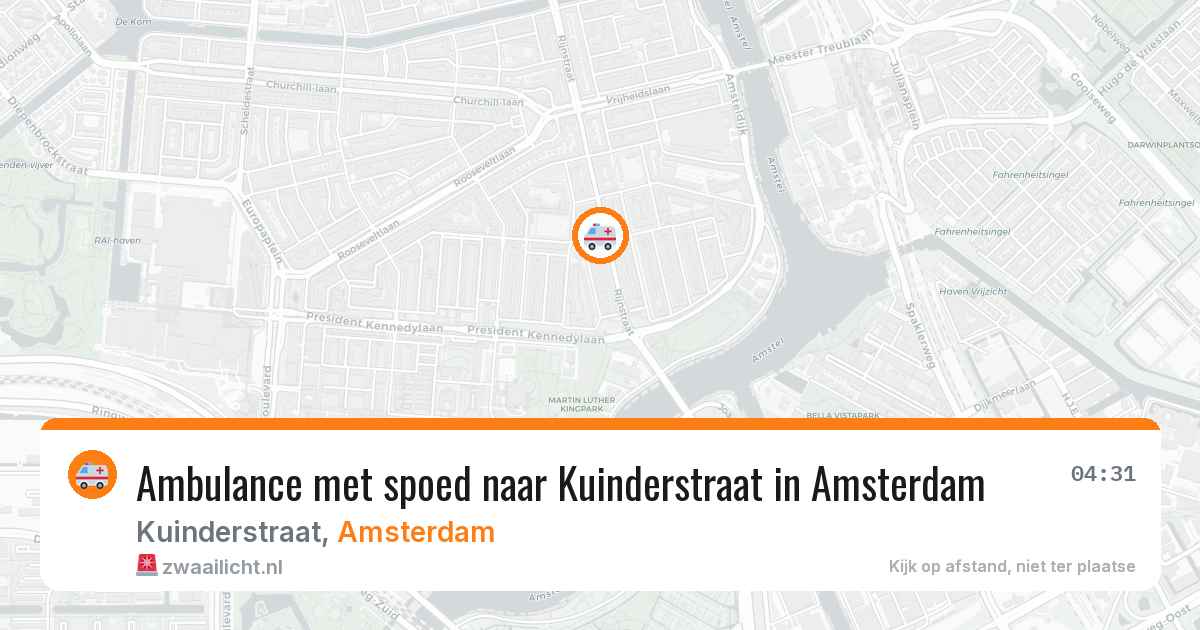 Ambulance met spoed naar Kuinderstraat in Amsterdam — 12 mrt 2026