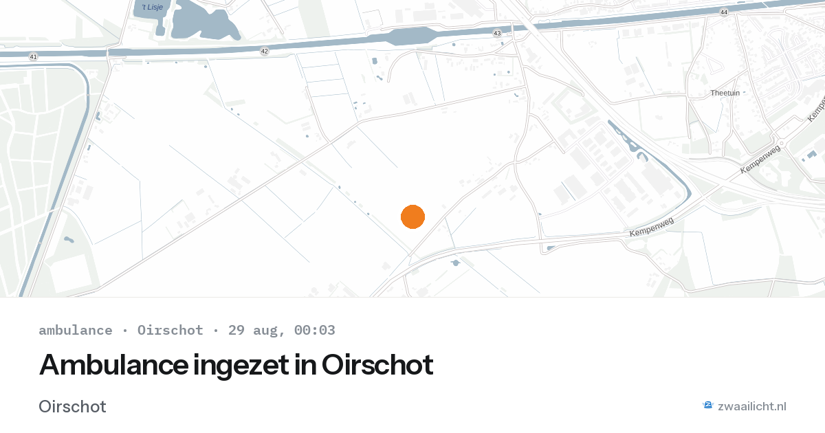 Ambulance ingezet in Oirschot — 28 aug 2026