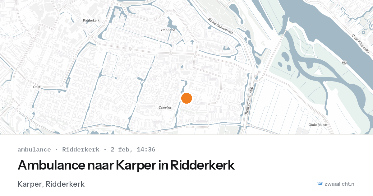 Ambulance naar Karper in Ridderkerk — 2 feb 2026