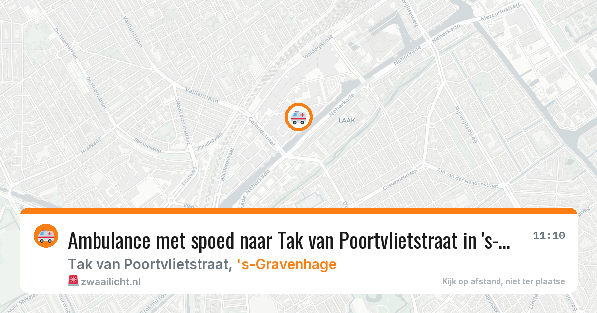 Ambulance met spoed naar Tak van Poortvlietstraat in 's-Gravenhage — 15 apr 2026