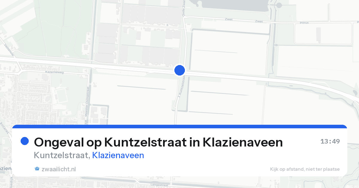 Ongeval op Kuntzelstraat in Klazienaveen — 24 aug 2026