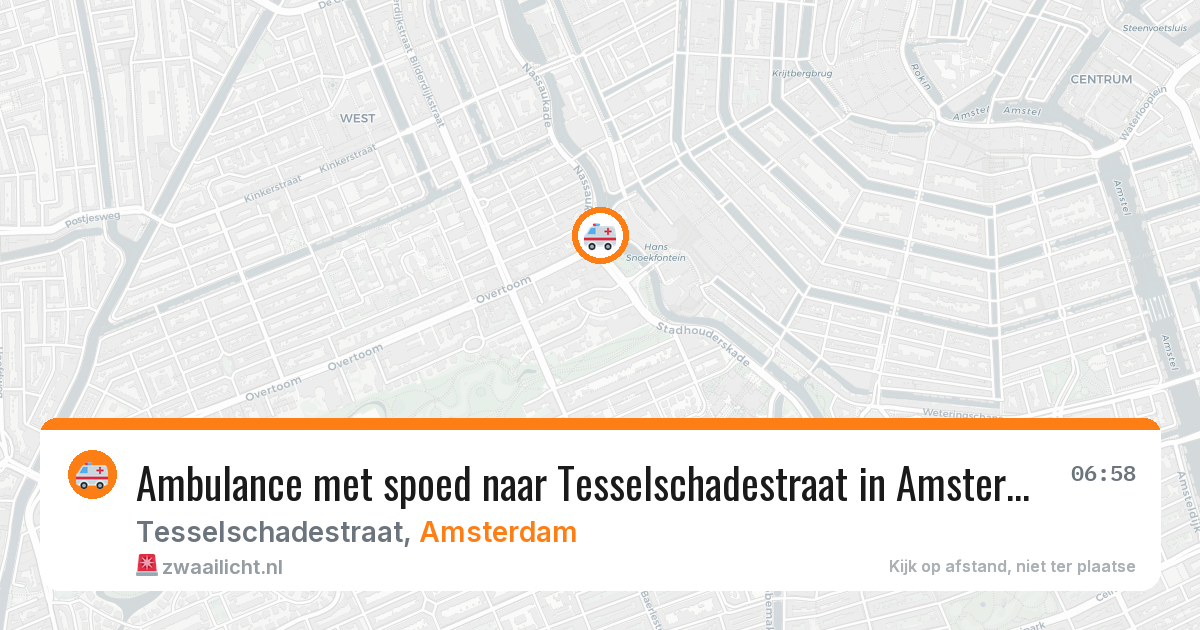 Ambulance met spoed naar Tesselschadestraat in Amsterdam — 12 apr 2026