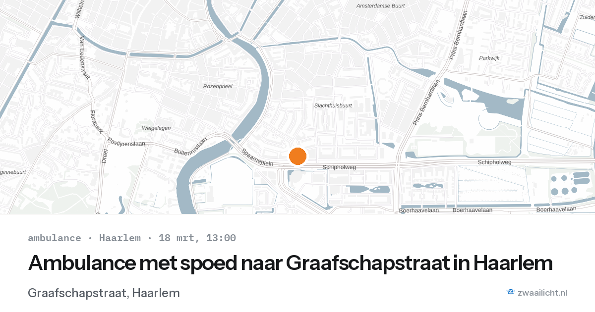 Ambulance met spoed naar Graafschapstraat in Haarlem — 18 mrt 2026
