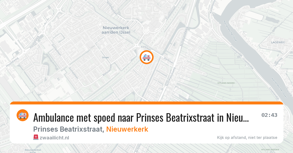 Ambulance met spoed naar Prinses Beatrixstraat in Nieuwerkerk — 5 jun 2026
