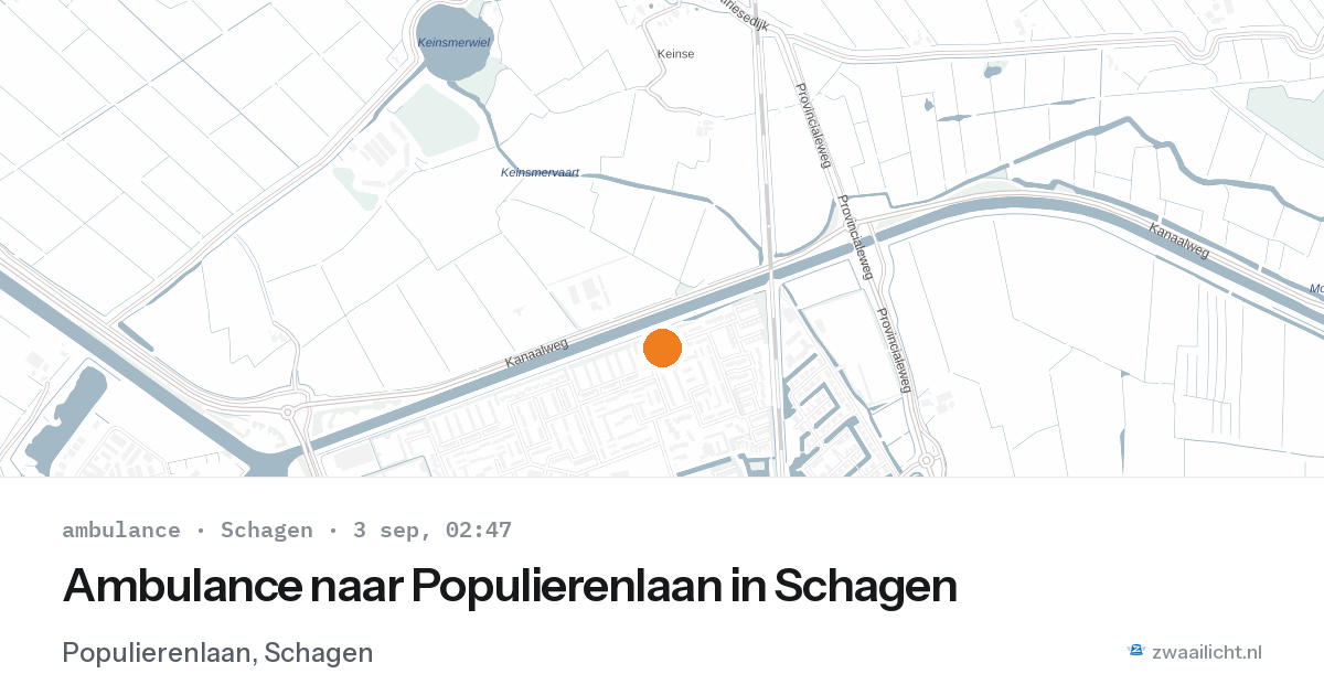 Ambulance naar Populierenlaan in Schagen — 3 sep 2026