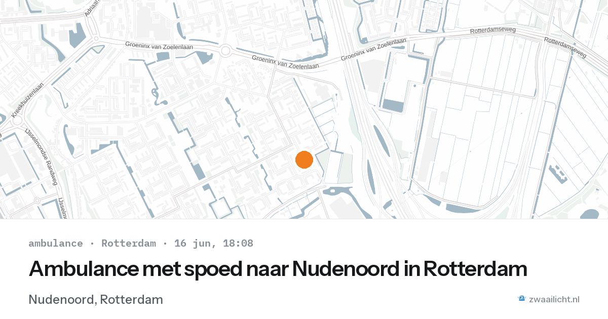 Ambulance met spoed naar Nudenoord in Rotterdam — 16 jun 2026