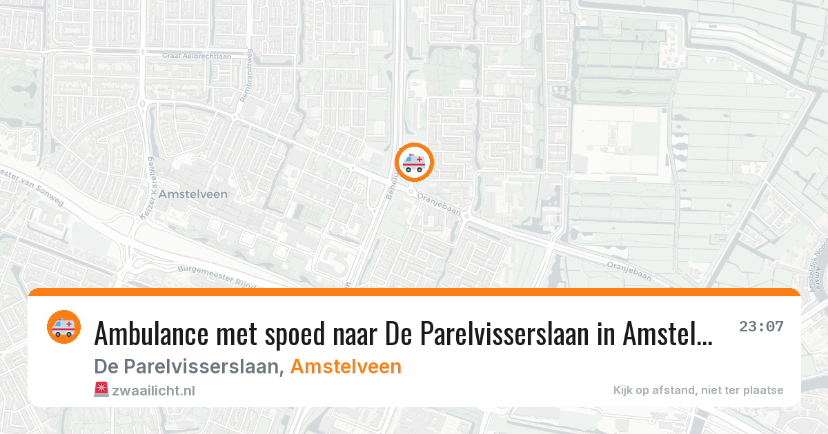 Ambulance met spoed naar De Parelvisserslaan in Amstelveen — 4 jun 2026