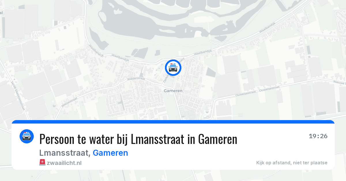 Persoon te water bij Lmansstraat in Gameren — 13 jun 2026
