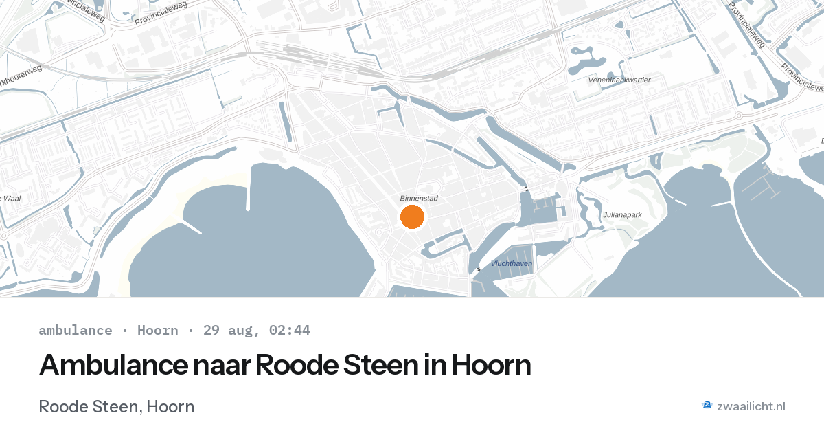 Ambulance naar Roode Steen in Hoorn — 29 aug 2026