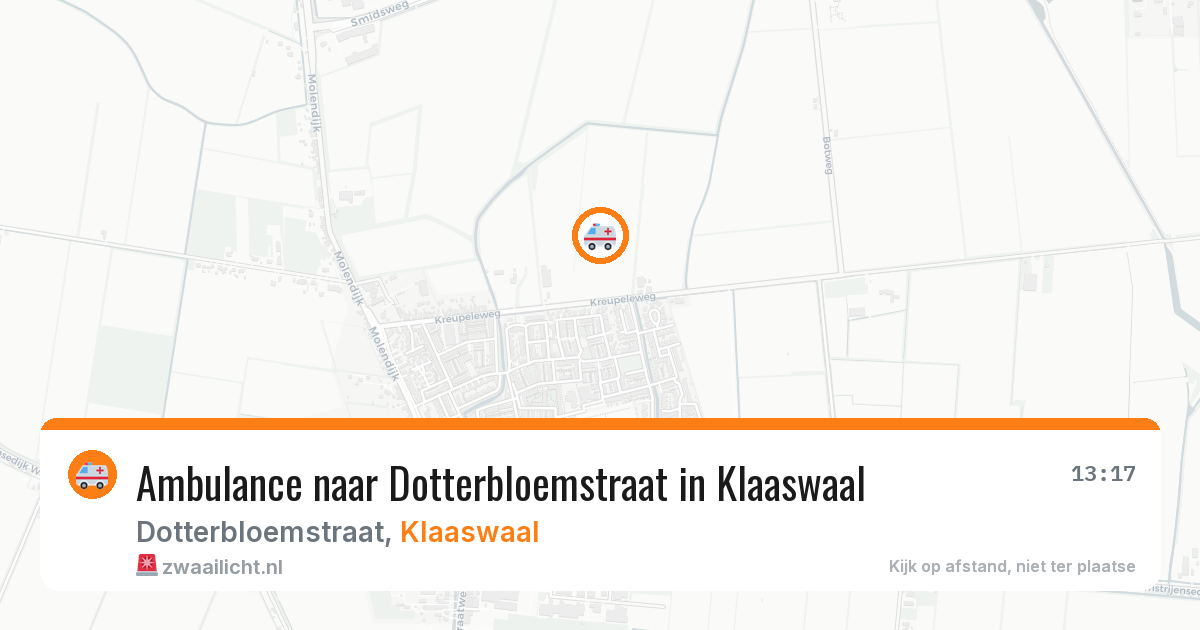 Ambulance naar Dotterbloemstraat in Klaaswaal — 27 mei 2026