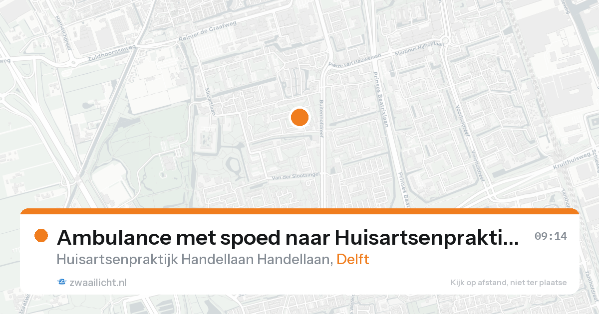 Ambulance met spoed naar Huisartsenpraktijk Handellaan Handellaan in Delft — 19 aug 2026