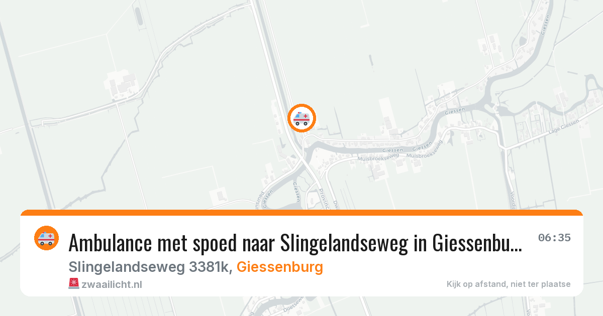 Ambulance met spoed naar Slingelandseweg in Giessenburg — 24 jun 2026