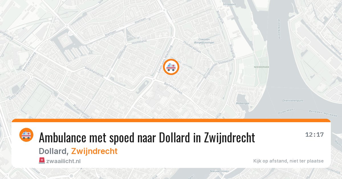 Ambulance met spoed naar Dollard in Zwijndrecht — 1 mei 2026