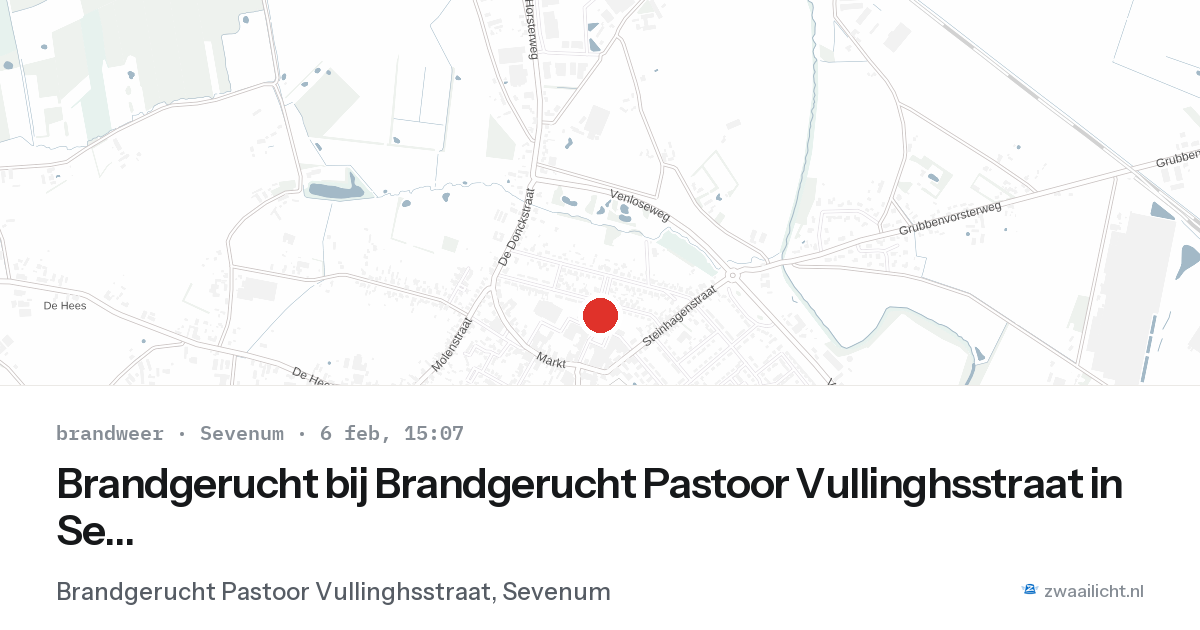 Brandgerucht bij Brandgerucht Pastoor Vullinghsstraat in Sevenum — 6 feb 2026