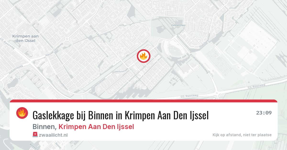 Gaslekkage bij Binnen in Krimpen Aan Den Ijssel — 24 jun 2026
