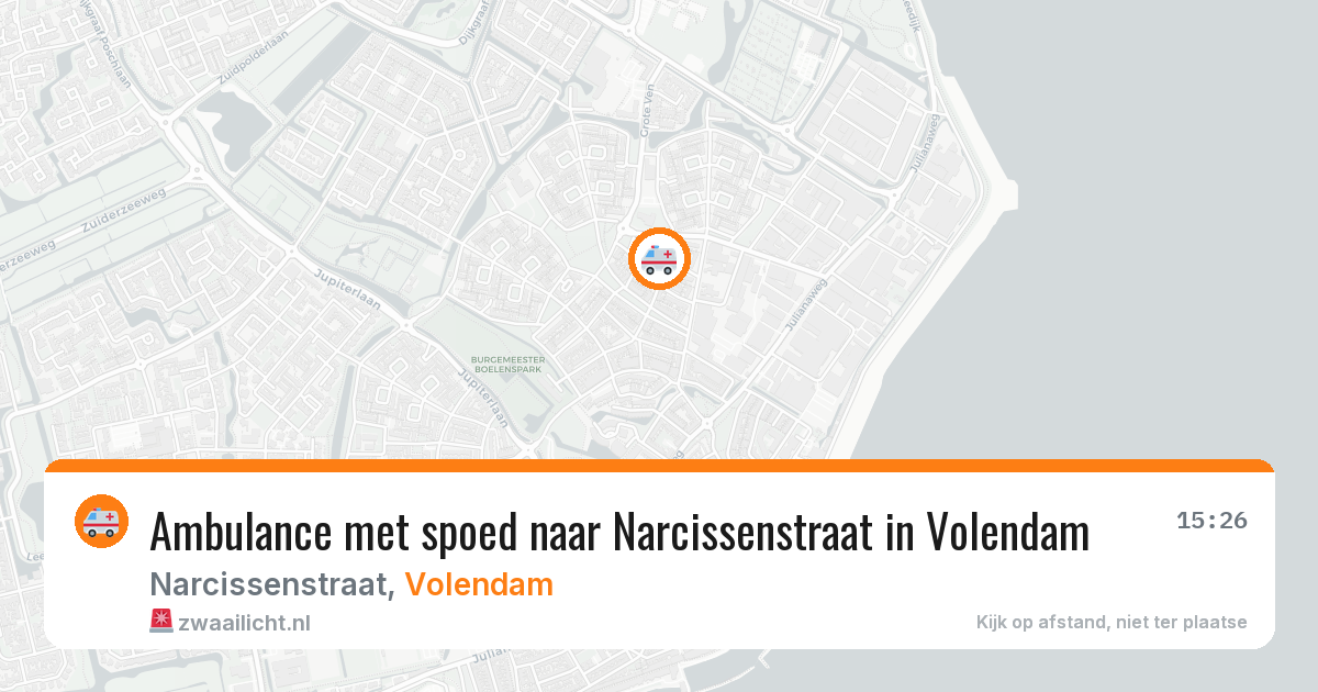 Ambulance met spoed naar Narcissenstraat in Volendam — 16 mrt 2026